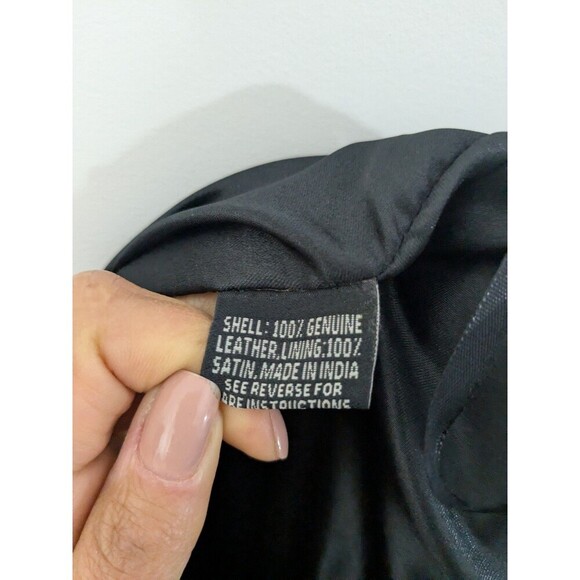 Vintage Frye Black Leather Lined Pants Size 6 Moto City Straight Leg Riding - Picture 7 of 8